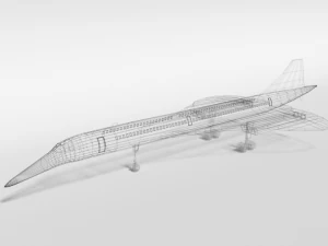 low poly cartoon concorde airplane 3D Model