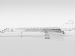 low poly cartoon concorde airplane 3D-Modell