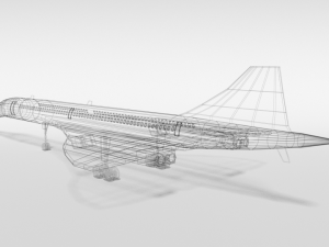 low poly cartoon concorde airplane 3D-Modell