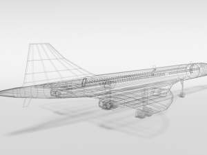 low poly cartoon concorde airplane 3D-Modell