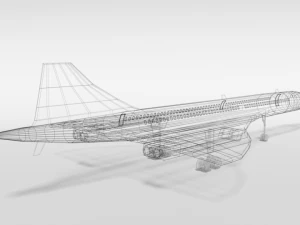 low poly cartoon concorde airplane 3D Model