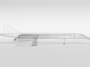 low poly cartoon concorde airplane 3D-Modell