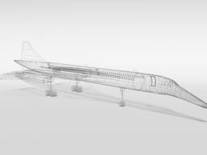 low poly cartoon concorde airplane 3D Model