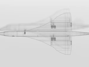 low poly cartoon concorde airplane 3D Model