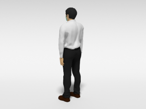 cartoon man with medical mask 3D 모델