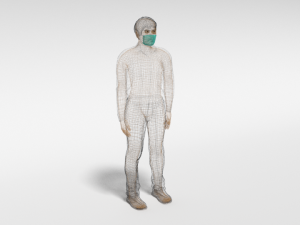 cartoon man with medical mask 3D 모델
