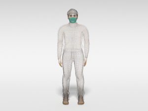 cartoon man with medical mask 3D 모델