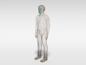 cartoon man with medical mask 3D 모델