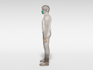 cartoon man with medical mask 3D 모델
