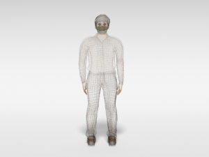 cartoon man with medical mask 3D 모델