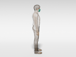 cartoon man with medical mask 3D 모델