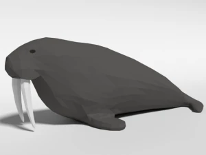 低ポリ漫画セイウチ 3Dモデル