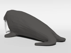 low poly cartoon walrus 3D Model