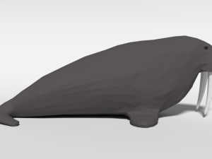 low poly cartoon walrus 3Dモデル
