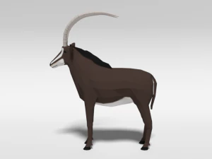 low poly cartoon sable antelope 3D Model