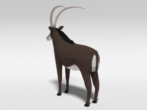 low poly cartoon sable antelope Modelo 3D