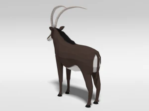 low poly cartoon sable antelope 3D Model