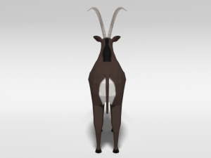 low poly cartoon sable antelope Modelo 3D