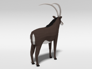 low poly cartoon sable antelope Modelo 3D
