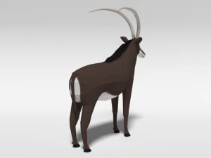 low poly cartoon sable antelope 3D Model