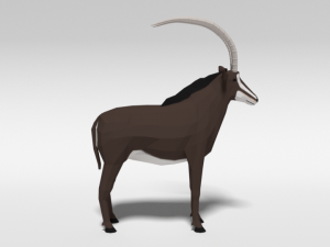 low poly cartoon sable antelope Modelo 3D