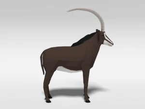 low poly cartoon sable antelope 3D Model