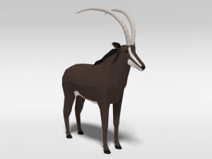 low poly cartoon sable antelope 3D Model