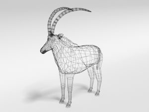 low poly cartoon sable antelope Modelo 3D