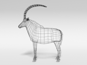 low poly cartoon sable antelope Modelo 3D