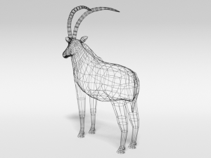 low poly cartoon sable antelope Modelo 3D