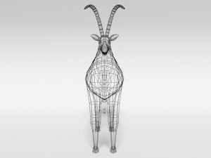 low poly cartoon sable antelope Modelo 3D