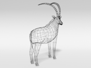 low poly cartoon sable antelope Modelo 3D