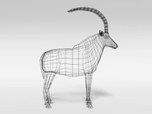 low poly cartoon sable antelope 3D Model