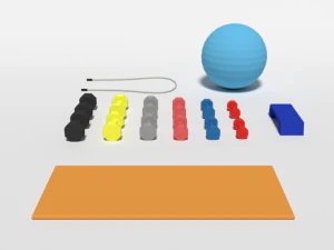 low poly cartoon gym equipmen 3D Model