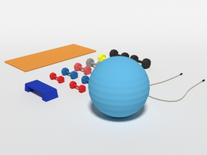 low poly cartoon gym equipmen 3D 모델