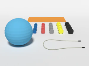 low poly cartoon gym equipmen 3D Model