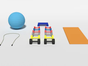 low poly cartoon gym equipmen 3D Model