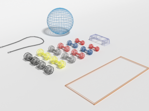 low poly cartoon gym equipmen 3D 모델