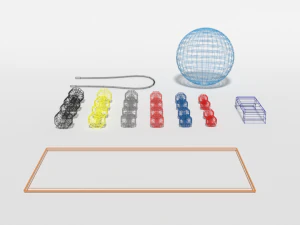 low poly cartoon gym equipmen 3D Model