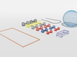 low poly cartoon gym equipmen 3D 모델