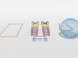 low poly cartoon gym equipmen 3D 모델
