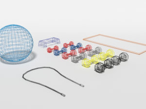 low poly cartoon gym equipmen 3D 모델