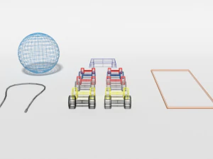 low poly cartoon gym equipmen 3D Model