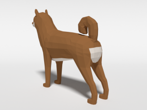 low poly cartoon shiba inu dog 3D 模型