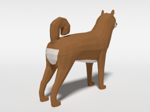 low poly cartoon shiba inu dog 3D 模型