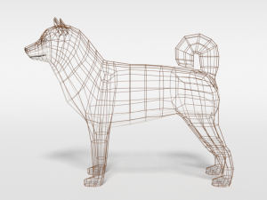 low poly cartoon shiba inu dog 3D 模型