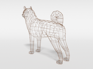 low poly cartoon shiba inu dog 3D 模型