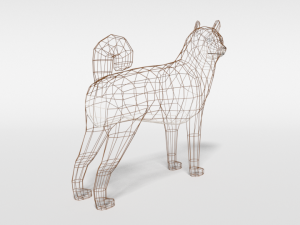 low poly cartoon shiba inu dog 3D 模型
