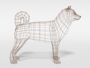 low poly cartoon shiba inu dog 3D 模型