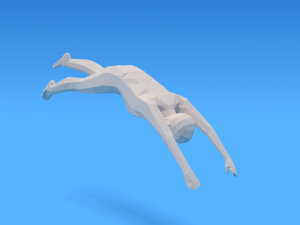 low poly kid diving 3D 모델